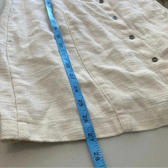 Astr Aracelli Off The Shoulder Linen Mini Dress Size L Cream Color Front Buttons - Picture 13 of 13